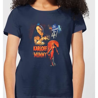 Universal Monsters The Mummy Vintage Poster Dames T-shirt - Navy - S