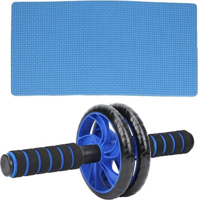 Buikspierwiel - Abdominal roller - Core training - Ultra-quiet design - 30 x 17 x 7 cm - Zwart