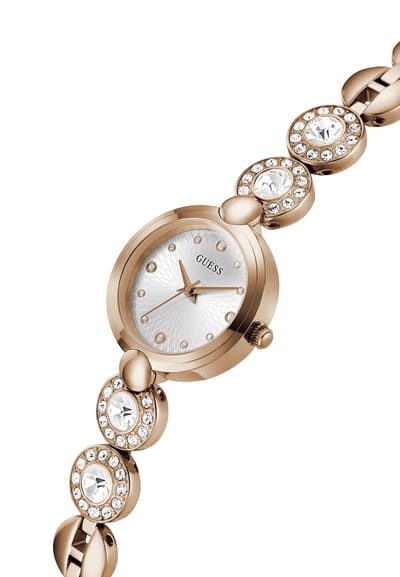 Guess Stardom Kwarts Analoog Horloge Roségoudkleurig Kast Gemaakt Van 100% Roestvrij Staal En Een Armband Van 100% Roestvrij Staal 26 GW0757L1, GW0757L2, GW0757L3