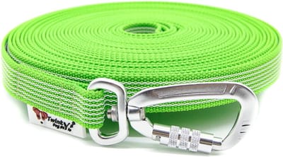 Hondenriem Rubber - Sleeplijn Trainingslijn - Hondentraining Buiten - Maximale Grip Antislip - 20 Meter 20mm - Neon Groen