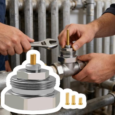 Radiatorkraan Adapter - Thermostatisch Aansluitstuk - Verwarmingssysteem Upgrade - Tijdbesparend Ontwerp - 35 cm - Metaal