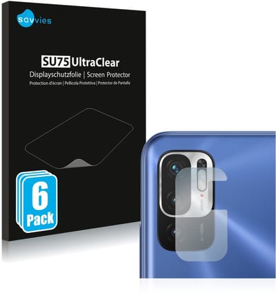 Savvies - Screenprotector voor Xiaomi Redmi Note 10 5G (ALLEEN Camera Lens) - Folie Beschermfolie transparant 6 Stuks