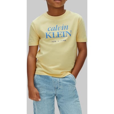 Calvin Klein Boys Logo Ss T-shirt French Vanilla Taglia: 8 | T-shirt Outlet | kids | Bianco