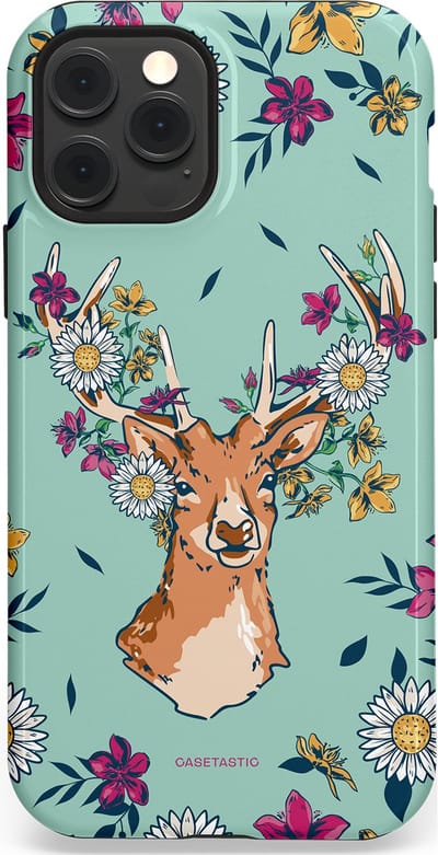 Casetastic Hoesje Geschikt voor Apple iPhone 12/12 Pro Magsafe - Stijlvolle Beschermende Duo-layer Case - Gewei bloesem