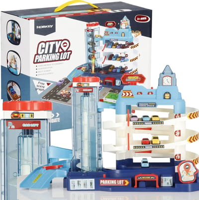 Springos Garage Speelgoed | Inclusief 6 Auto’s | 32 cm | Multicolor