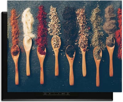 KitchenArt - Spice Palette – Inductie Beschermer - 76x51.5 cm - Kookplaat Beschermer - Luxe Afdekplaat Inductieplaat - Anti-slip & Oprolbaar - Beschermmat Inductiekookplaat