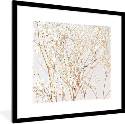 Fotolijst incl. Poster - Natuur - Takken - Bloemen - 40x40 cm - Posterlijst