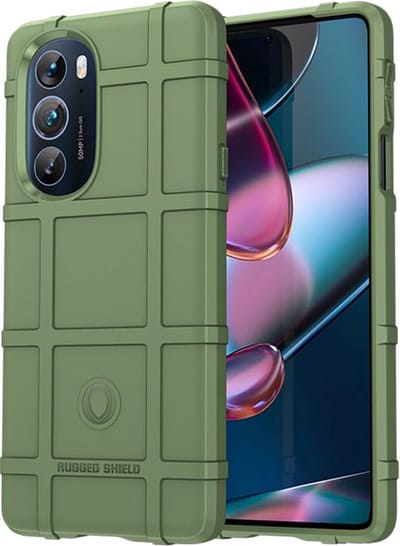 MobyDefend Hoesje - Geschikt voor Motorola Edge 30 Pro - Rugged Shield TPU Backcover - Groen