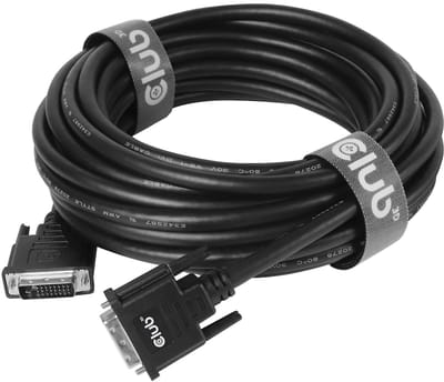 Club 3D DVI-D Dual Link (24+1) Kabel Bidirectioneel M/M 10m/32.8ft 28AWG