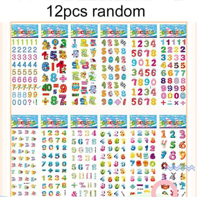 12 stuks/set Kantoorartikelen Stickers 3D Bubbelsticker Kantoor Educatieve Benodigdheden Scrapbook Album Decoratie School Beloningen TMZ blue