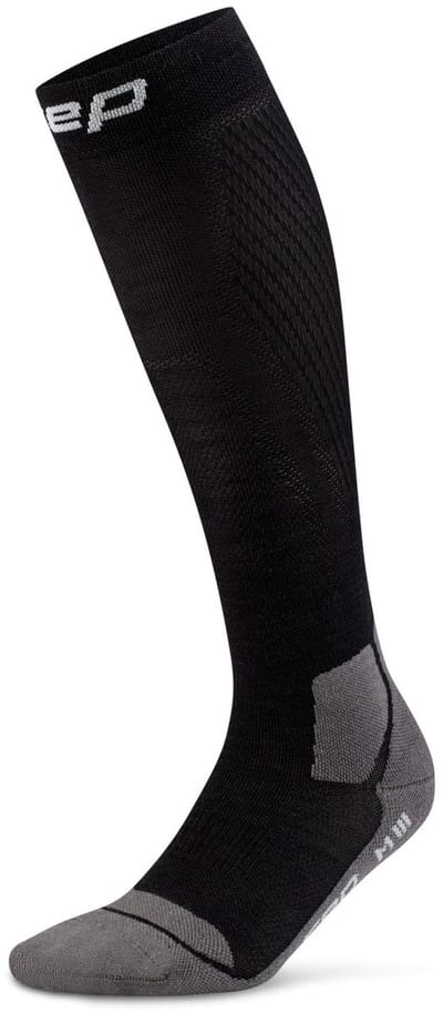 CEP Hiking Light Merino Tall Compressie wandelsokken - Zwart/Grijs - Kuitomvang Heren 39-44 cm