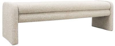Bronx71® Eetkamerbank Neil bouclé taupe 160 cm - eettafelbank - eetbank