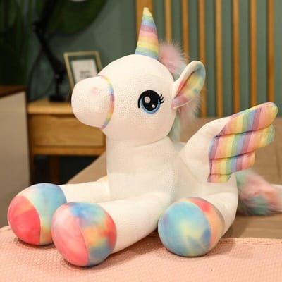 1 st 40 /55cm Kawaii Eenhoorn Pegasus Pluche Speelgoed Prachtig Eenhoorn Speelgoed Gevuld Zacht Dier Paard Kussen Mooi Cadeau Voor Baby Kinderen 55cm