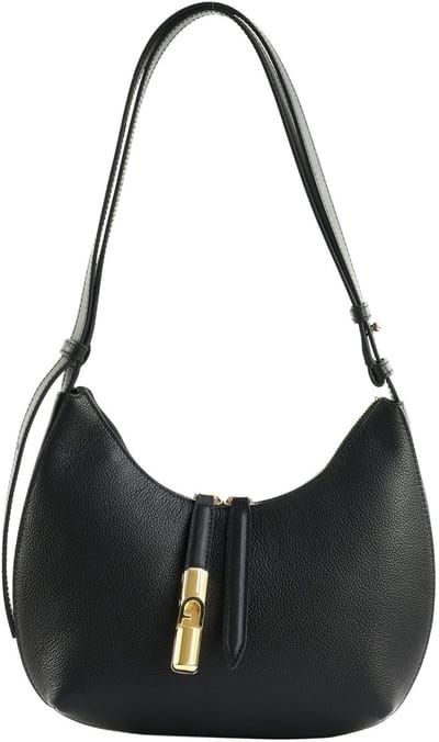 FURLA Leren schoudertas Goccia Shoulder Bag Nero zwart