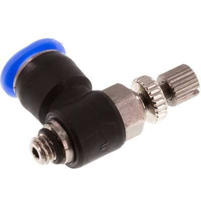 L-stuk Regelventiel 6 mm - M5 Regeling-Uit Messing/PBT