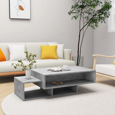 vidaXL - Salontafel - 105x55x32 - cm - bewerkt - hout - betongrijs