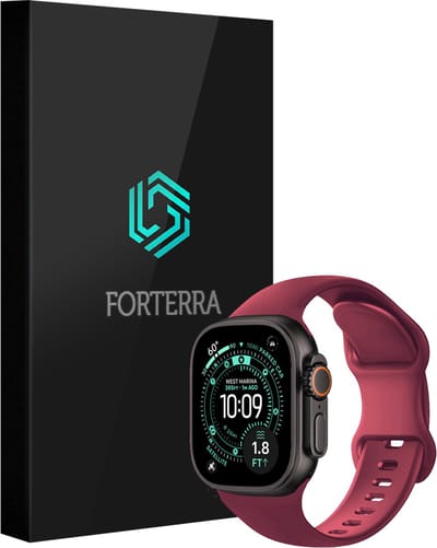 Smartwatchbandje Geschikt voor Apple Watch Ultra 1, 2, 3 (49 mm) - Verstelbaar Siliconen Bandje - Donkerrood