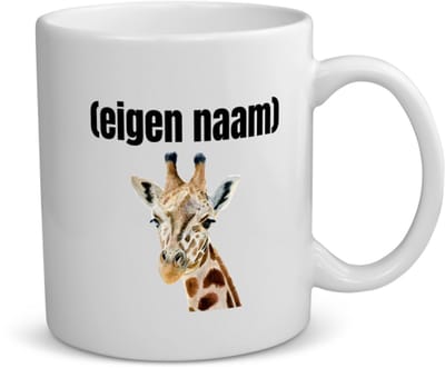 Akyol - giraffe met eigen naam koffiemok - theemok - Giraffe - giraffe liefhebbers - dieren liefhebber - leuk cadeau voor iemand die houdt van giraffen - cadeau - kado - 350 ML inhoud