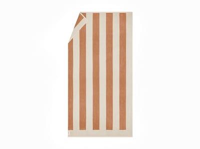 Yumeko strandlaken velours terracotta stripe 100x180 - 1 st - Biologisch & ecologisch