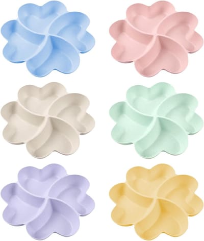 Aurixi® Serveerschaal met Vakjes - Tapasschaal - Snackschaal met Vakjes - Veelkleurig - 22cm x 4cm x 4cm