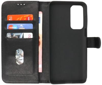 Hoesje Geschikt voor Motorola Moto Edge 2021 - Kaarthouder Book Case Telefoonhoesje - Zwart