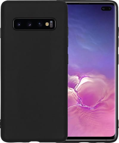 Hoesje - Geschikt voor Samsung Galaxy S10 - Sterk & Shockproof - Siliconen Case - Hoes Cover - Telefoonhoes - Zwart