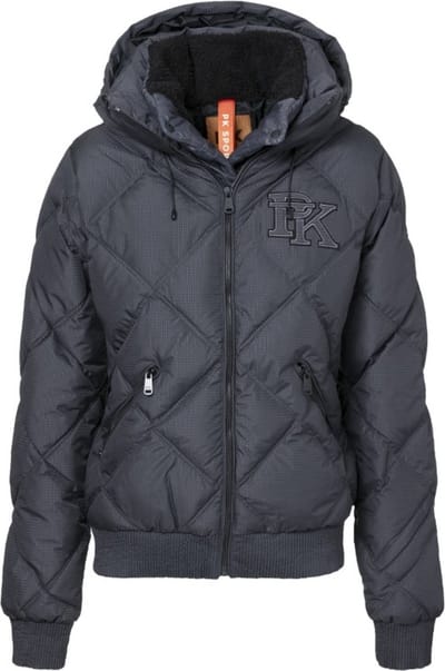 PK International - Jacket - Jas - Winterjas - Wintersport - Napolo - Charcoal - Donkergrijs/blauw - Bomber - Afneembare capuchon - L/40