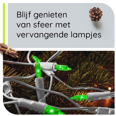 OE Lightning Reserve Kerstlampjes - 5 stuks - Witte Insteek Fitting - 2.5V/0.425W - Groen Licht