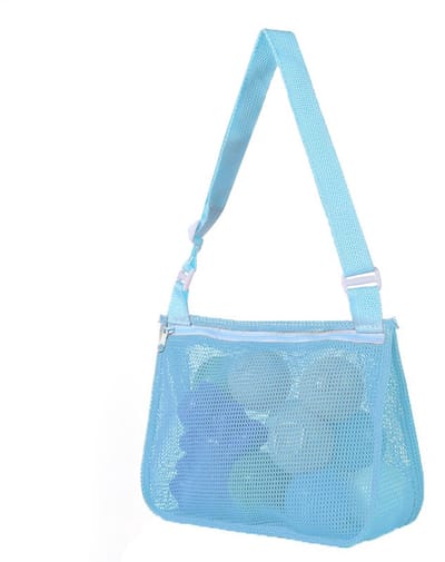 Opbergtas voor het strand kinderen– Opengewerkt schelpentasje – Reistas voor het strand – Transparante nettas – Strandtas van gaas – Zwemtas voor de zomer – Opvouwbare geweven tas – Ontworpen voor het opbergen schelpen, strandspeelgoed – 21x25x8cm