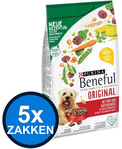 5x Beneful - Original Rund & Groenten - Hondenvoer Droogvoer - 1.4 kg