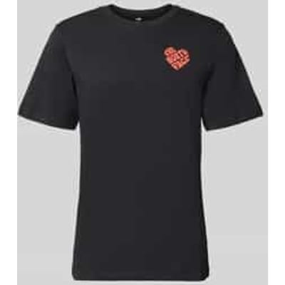 T-shirt met labelprint en ronde hals