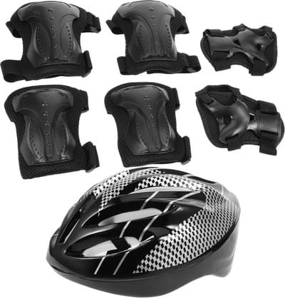 Beschermingsset Volwassenen - Helm en Kniebeschermers - Buiten Sporten - Lichtgewicht Duurzaam Materiaal - 24 x 21 x 11 cm