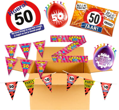Sarah 50 jaar versiering pakket | Sarah 50 jaar | Jubileum | Feestje vieren | Feest versiering | Versiering pakket