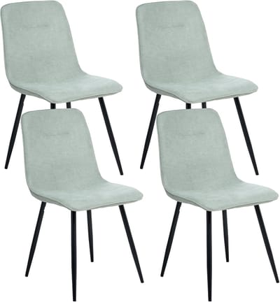 TUSCOLA - Eetkamerstoel set van 4 - Lichtgroen - Polyester