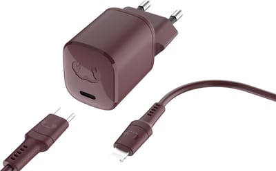 Fresh 'n Rebel USB-C mini Snellader - Inclusief oplaadkabel voor iPhone (2m) - 20W PD - USB-C oplader - Compact en Veilig - Deep Mauve