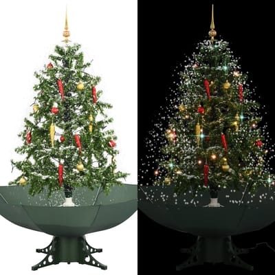 vidaXL - Kerstboom - sneeuwend - met - paraplubasis - 140 - cm - groen