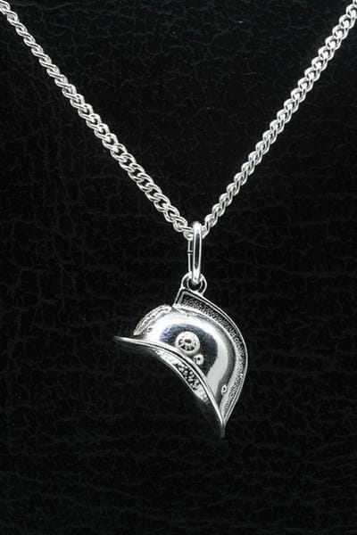 Zilveren Brandweerhelm ketting hanger - luxe