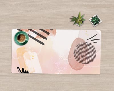 Coloray Bureau Onderlegger - Aquarel Abstractie Computer Mat - 90 cm x 45 cm - Roze Bureau Onderlegger - Bureau Pad - Bureau Mat - Bureaumat - Onderlegger Bureau