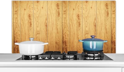 Spatscherm keuken 120x60 cm - Kookplaat achterwand Patronen - Planken - Natuur - Muurbeschermer - Spatwand fornuis - Hoogwaardig aluminium