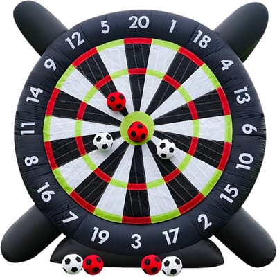 Gigantisch Opblaasbaar Voetbal Dartbord - Voor Kinderspeeltuin & Events - Inclusief 8 Voetballen - Hoge Kwaliteit - 305 × 305 × 140 cm