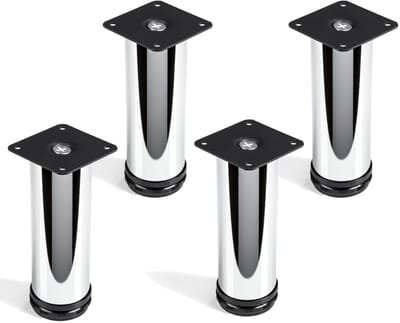 4er-SET Möbelfüße JIM chroom Ø 50 mm / Hoogte: 150 mm hoog draagvermogen door sterke buis van SO-TECH