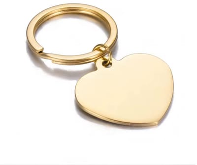 Hondenpenning Goud Hart - Hondenpenning Gouden Hart - RVS Huisdierpenning - Hondenpenning inclusief graveren - Petshop Seven
