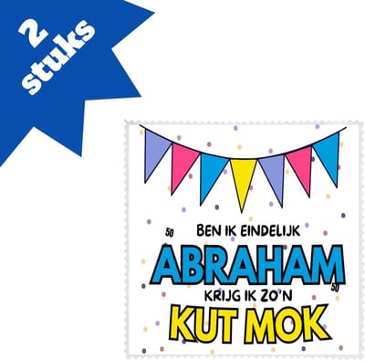 Akyol - eindelijk abraham brillendoekjes - Hoera 50 jaar - 50 geworden - - verjaardagscadeau - kado - 17,8 bij 17,8 cm - 2 stuks