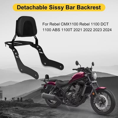 Jhubersproducts - Sissybar - Rugleuning voor Motorfiets - Afneembaar - Voor Rebel 1100 - Met Bagagerek - Geschikt voor 2021-2024