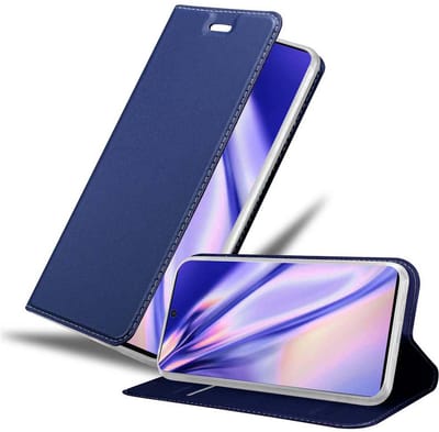 Cadorabo Hoesje geschikt voor Samsung Galaxy NOTE 10 in CLASSY DONKER BLAUW - Beschermhoes met magnetische sluiting, standfunctie en kaartvakje Book Case Cover Etui