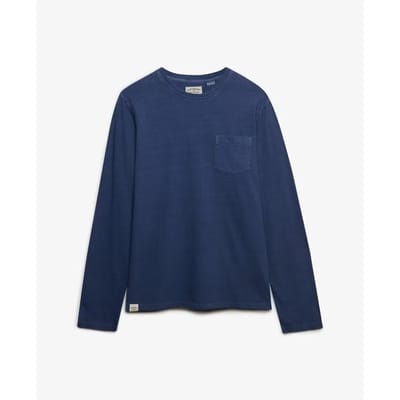 Superdry - Katoenen Linnen Longsleeve Top Met Zak - Heren - Tops