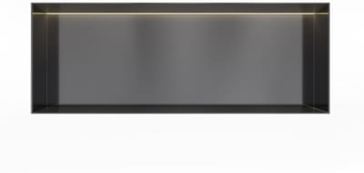 Hotbath &More Inbouwnis - 30 x 80 x 10 cm - Frameless - met LED-verlichting - Geborsteld Zwart PVD
