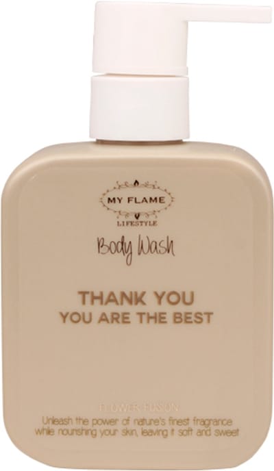 MY FLAME - Douchegel - THANK YOU, YOU ARE THE BEST - Geur: Flower Fusion - Maat: 8 x 5 x 14 cm (incl. pompje) - 330 ml