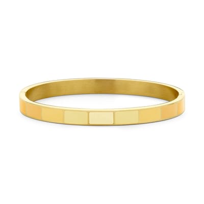 CO88 Collection 8CB-91197 Stalen Armband met Emaille - Geel tinten - 6 mm - 58x49mm - Staal - Goudkleurig