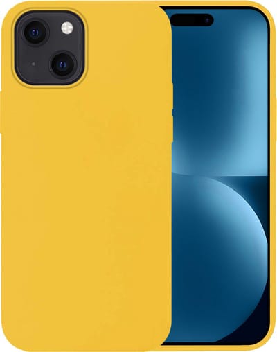 Hoesje - Geschikt voor Apple iPhone 15 - Sterk & Shockproof - Siliconen Case - Hoes Cover - Telefoonhoes - Geel